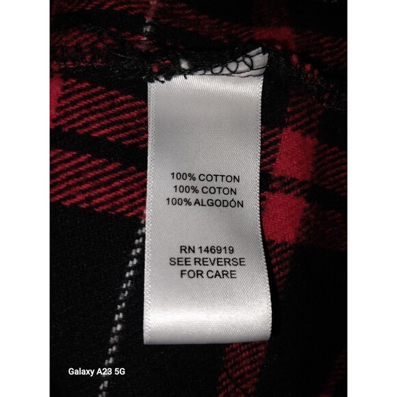 Casa Cabana Men's Medium Red Black Thick Flannel Button Up Shirt - Picture 6 of 7